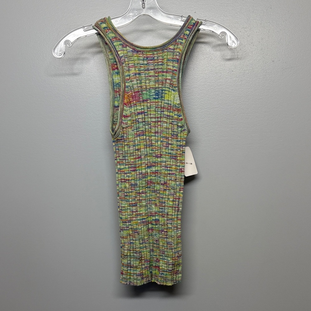 Anthropologie NWT Colorful Ribbed Knit Fitted Tank Top SIZE S